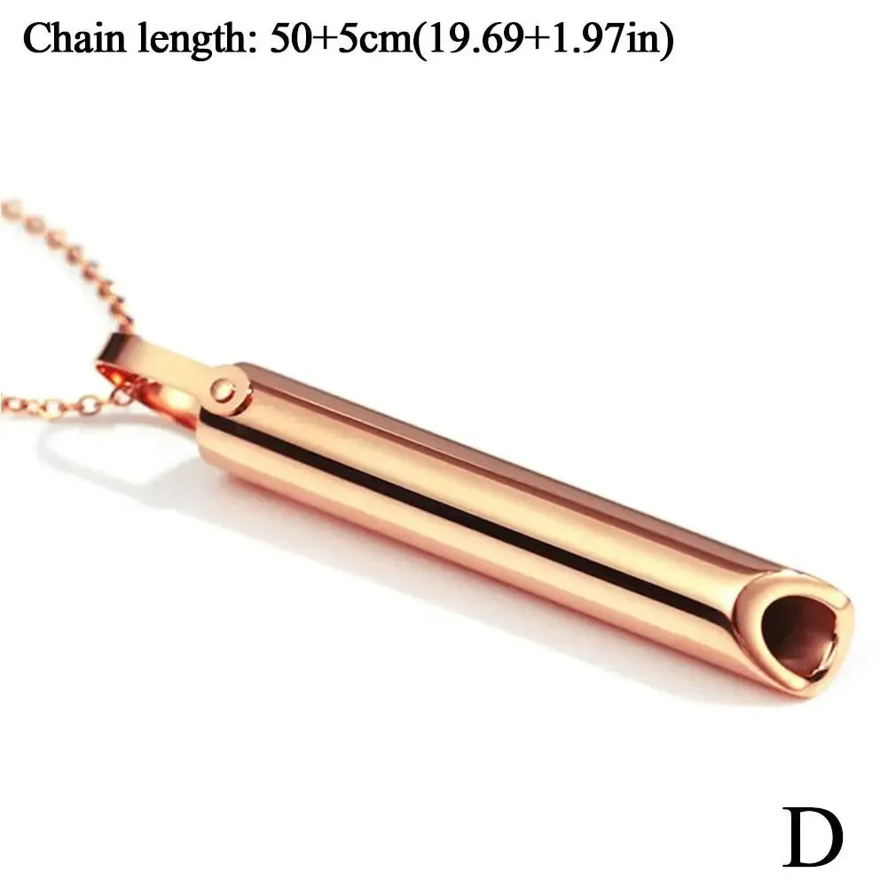 Stainless Steel Breathlace Necklace for Anxiety Relief anti Vaping Mindfulness Tool Quit Smoking Stress Reduction Breathing Aid