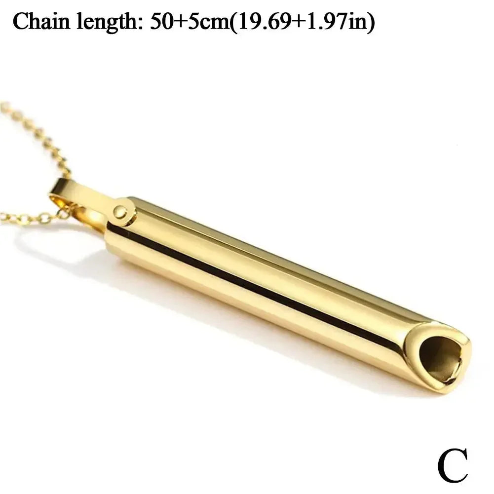 Stainless Steel Breathlace Necklace for Anxiety Relief anti Vaping Mindfulness Tool Quit Smoking Stress Reduction Breathing Aid